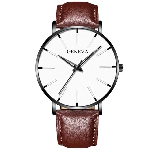 GENEVA Ultra Thin Quartz Watches For Men