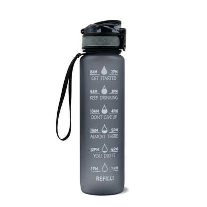 1L Tritan Water Bottle With Time Marker For Sports and Fitness