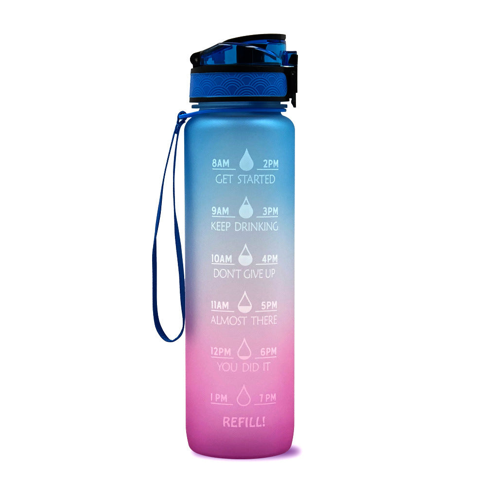 1L Tritan Water Bottle With Time Marker For Sports and Fitness