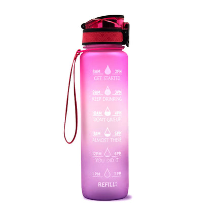 1L Tritan Water Bottle With Time Marker For Sports and Fitness