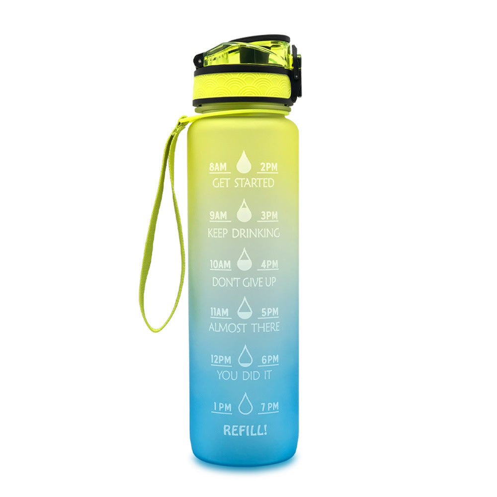 1L Tritan Water Bottle With Time Marker For Sports and Fitness