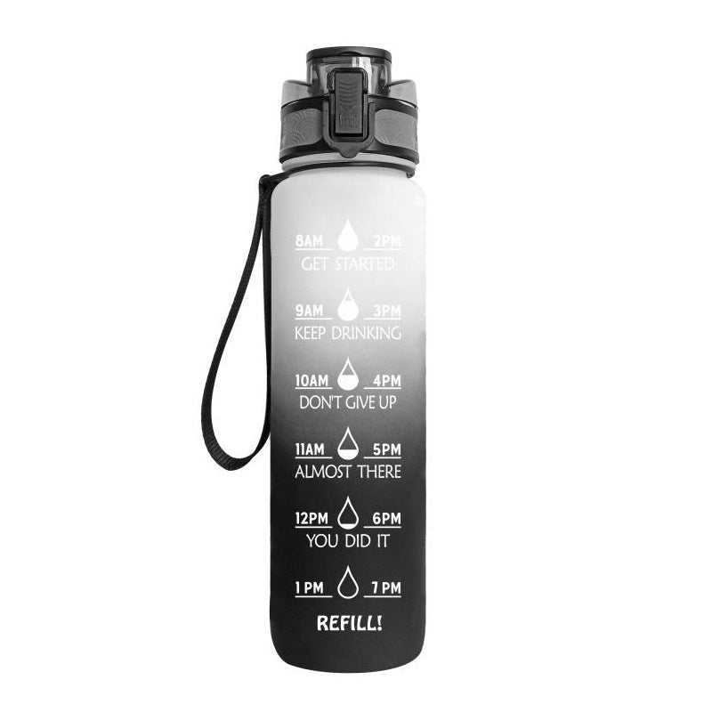 1L Tritan Water Bottle With Time Marker For Sports and Fitness