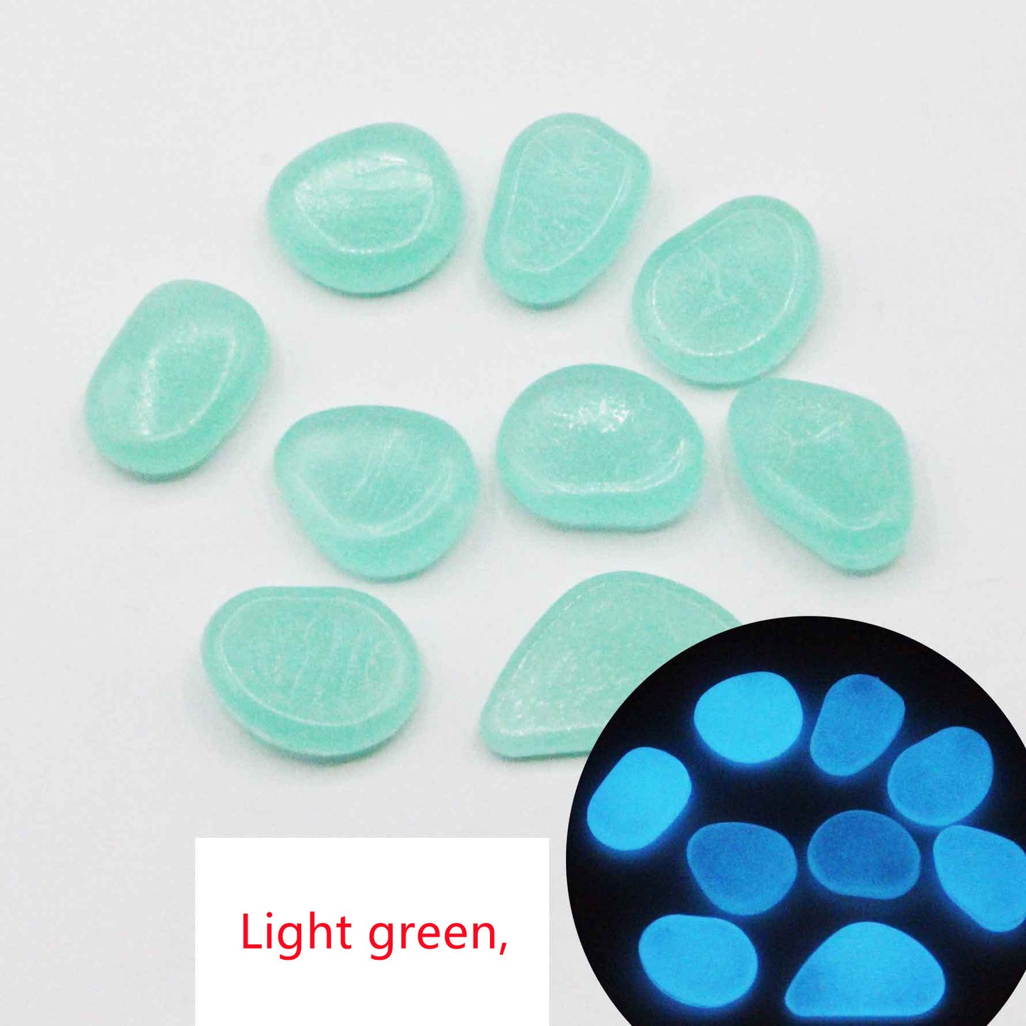 Artificial Fluorescent Luminous Pebbles