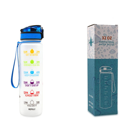 1L Tritan Water Bottle With Time Marker For Sports and Fitness