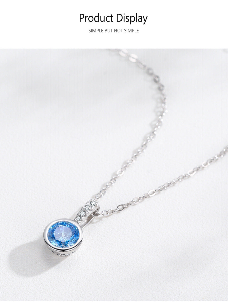 Luxury Sea Blue Artificial Diamond Earrings and Necklace