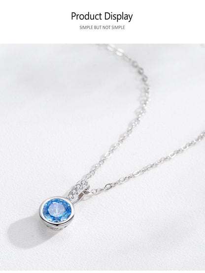 Luxury Sea Blue Artificial Diamond Earrings and Necklace