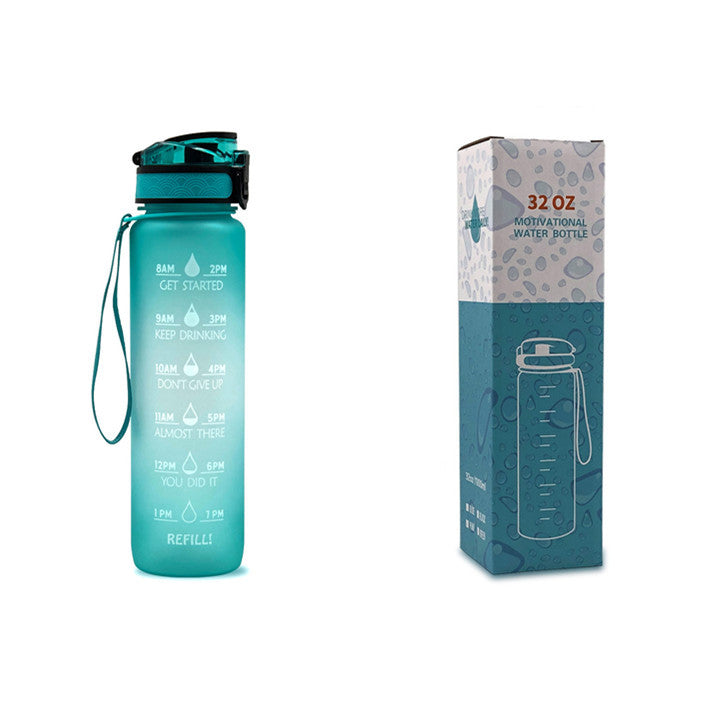 1L Tritan Water Bottle With Time Marker For Sports and Fitness