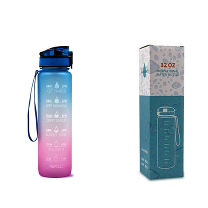 1L Tritan Water Bottle With Time Marker For Sports and Fitness