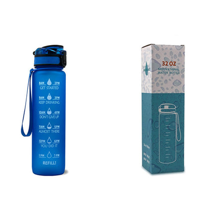 1L Tritan Water Bottle With Time Marker For Sports and Fitness