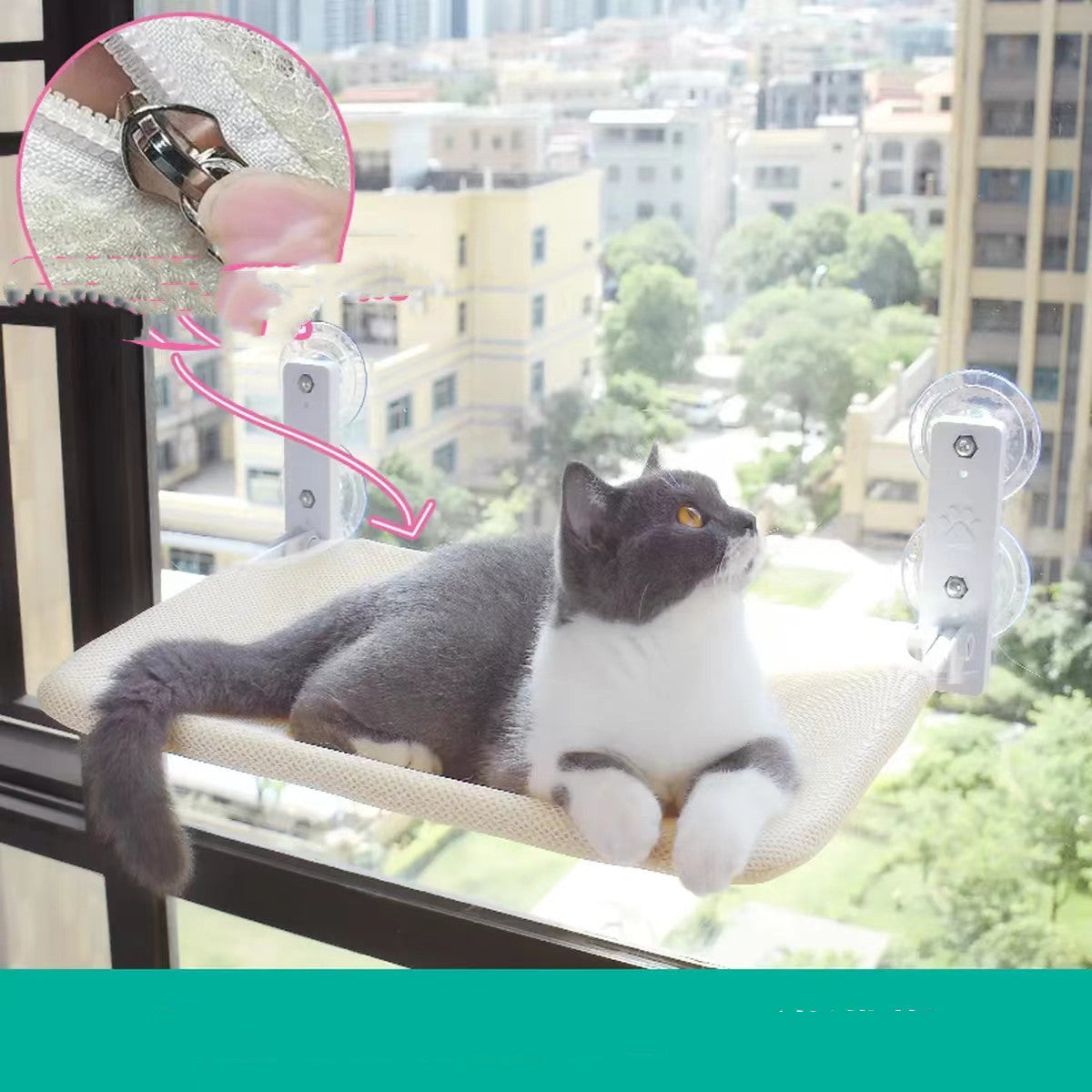 Suction Cup Window Glass Hammock for Pet Cat