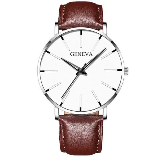 GENEVA Ultra Thin Quartz Watches For Men