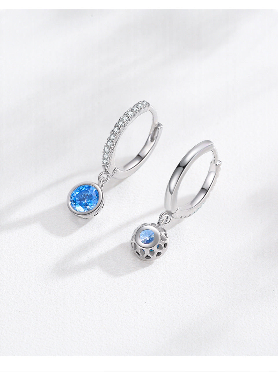 Luxury Sea Blue Artificial Diamond Earrings and Necklace