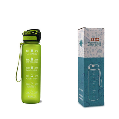 1L Tritan Water Bottle With Time Marker For Sports and Fitness