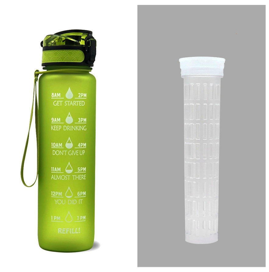 1L Tritan Water Bottle With Time Marker For Sports and Fitness