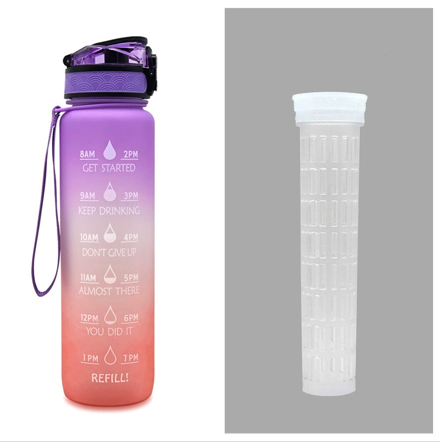 1L Tritan Water Bottle With Time Marker For Sports and Fitness