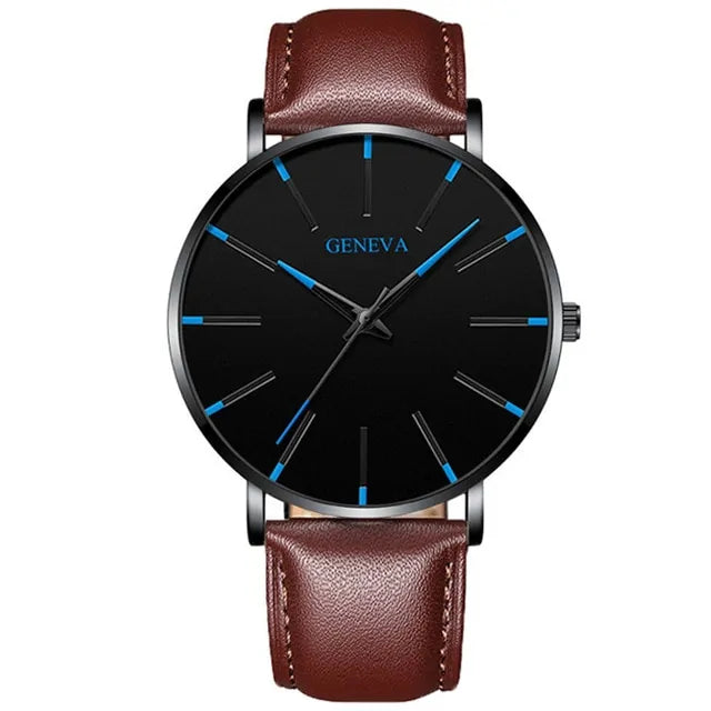 GENEVA Ultra Thin Quartz Watches For Men